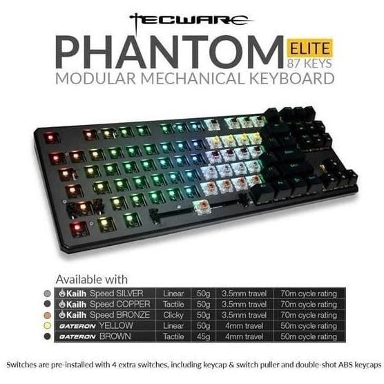 Tecware Phantom Elite 87 RGB (Mechanical Gateron Blue Switches)