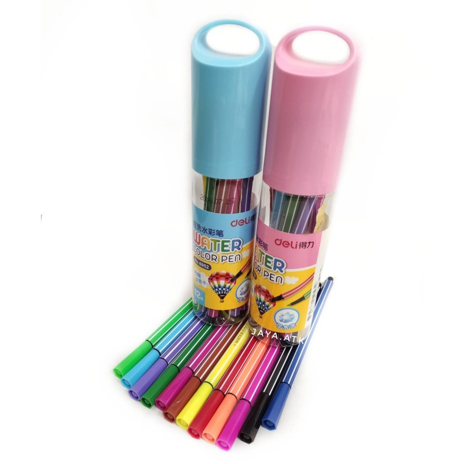 SPIDOL SET 12 WARNA TABUNG DELI 6952 WATER COLOR PEN