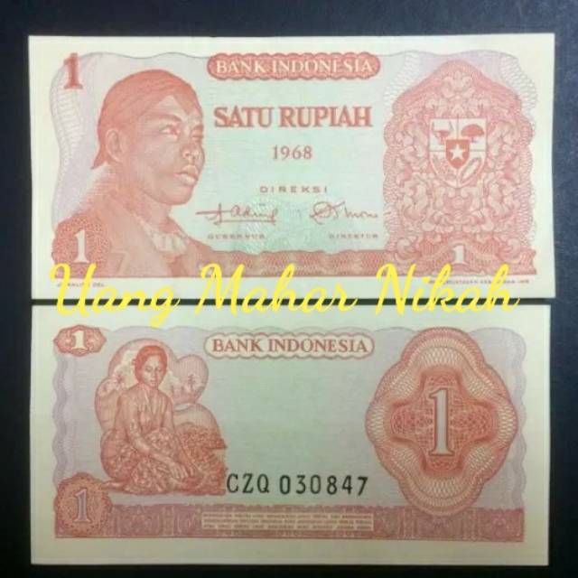 Uang Kuno 1 Rupiah Seri Sudirman Tahun 1968