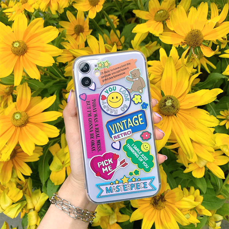 Soft Case TPU Transparan Motif Lucu Cover iphone 11 11pro 11promax X XR XS MAX 6 7 8 plus SE