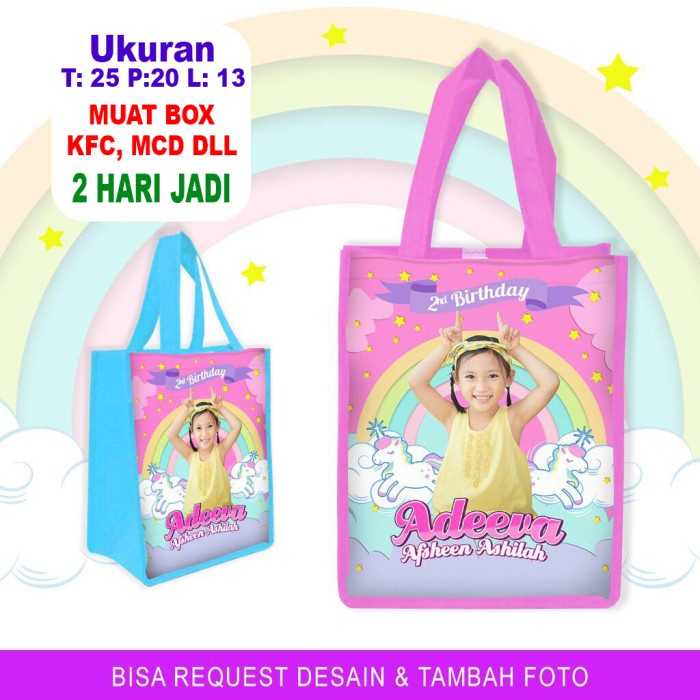 

TERBARU Tas Ultah Custom Desain Souvenir Ulang Tahun Anak Murah Berkualitas