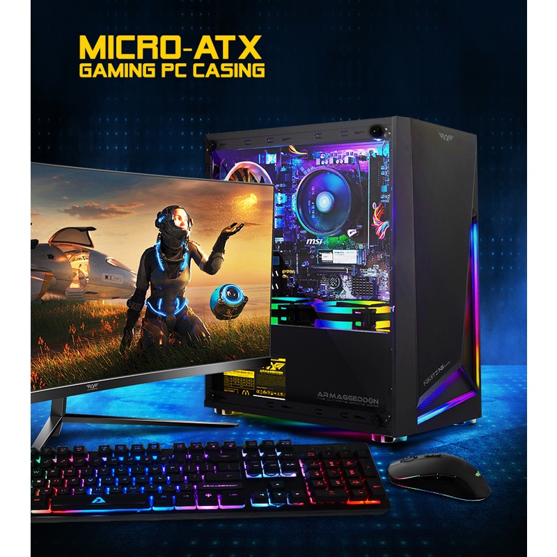 LENGKAP Monitor PC Gaming Intel Core i7 3770/GTX 1050Ti/RAM 16GB/SSD Gaming & Editing