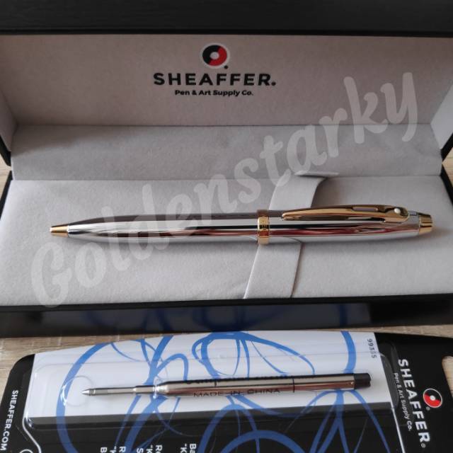 

Paket 1 Klik: 1pcs Sheaffer SGC100 Bright Chrome GT Ballpoint + 1pcs Refill Ballpoint