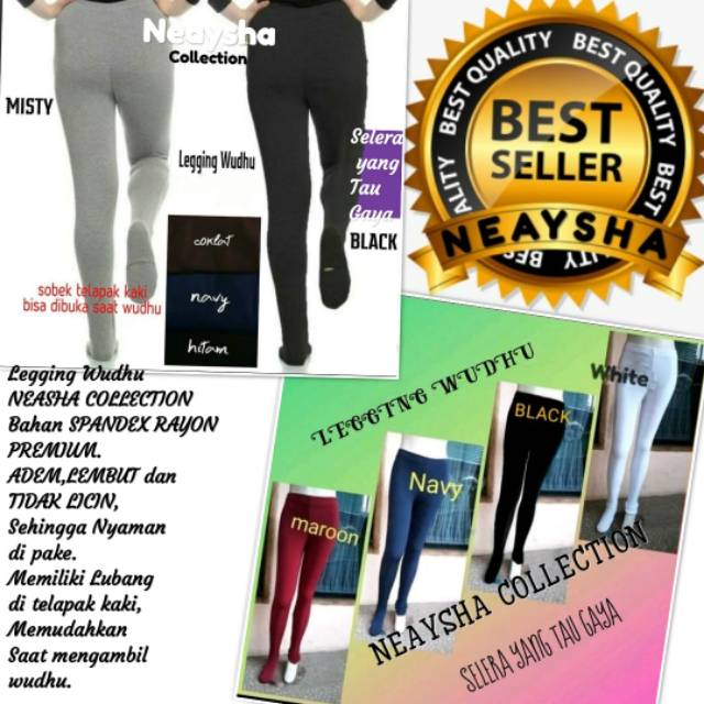 Legging wudhu jumbo XXL bb 80-110kg bahan spandek rayon super kwalitas premium-2