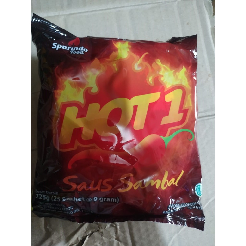 

SAUS SAMBAL HOT1 HOT 1 SASET PER PAK ISI 25 X 9 GRAM