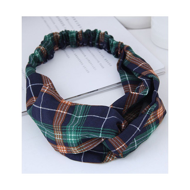 LRC Bando Fashion Grid Pattern Decorated Hairband