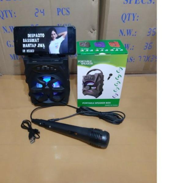 Speaker Bluetooth HF-S288 + Mic Karaoke Wireless Speaker Portable