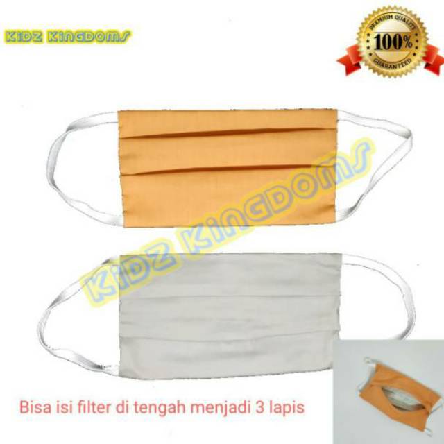 Masker Kain 2 Lapis Tengah Bisa Isi Filter