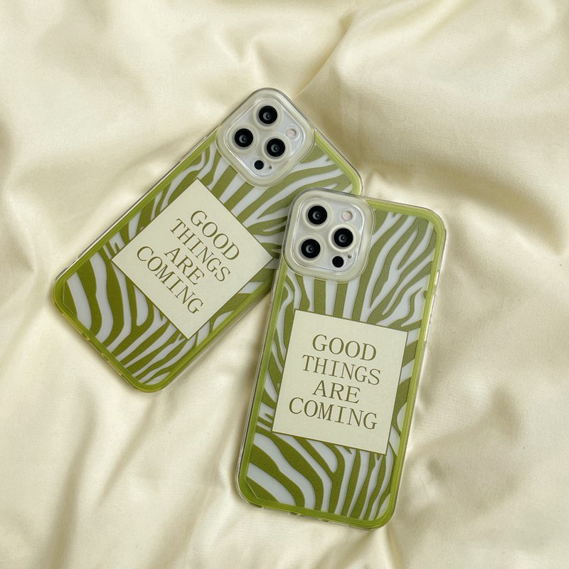 【Angel Eyes】INS Good Luck Will Coming Soft Case iP iPhone 11 12 mini Pro Max 7 8 + Plus SE 2020 X XR XS Max