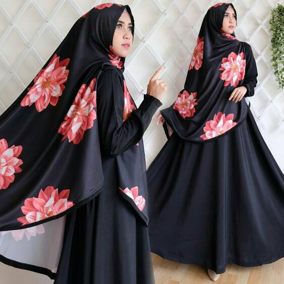TERLARIS JUAL BAJU GAMIS MODERN GAMIS POLOS HITAM WOLPICH KHIMAR MAXMARA SYAR'I