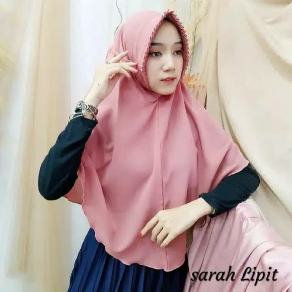 SAHRIA.JILBAB / BERGO SARAH LIPIT DIAMOND CREP MURAH KCB