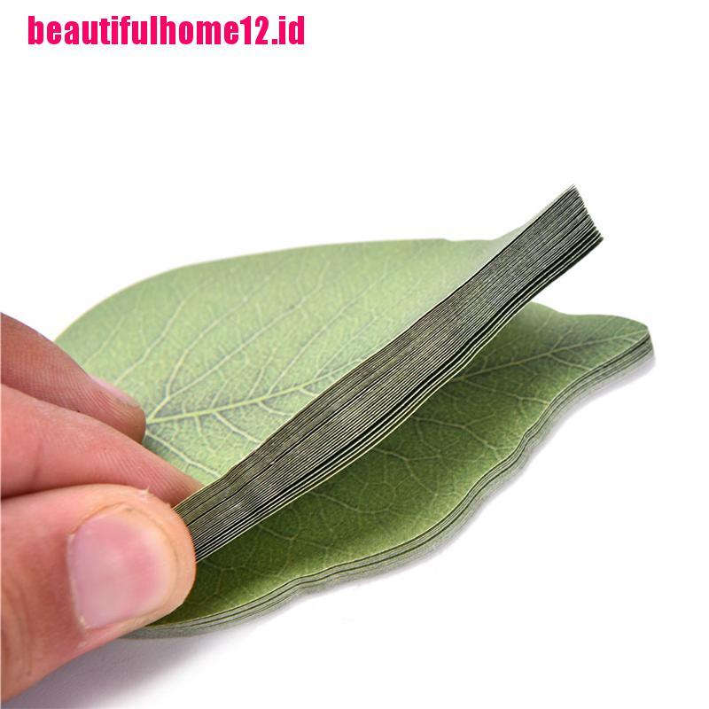 【beautifulhome12.id】Leaf Fall Kraft Paper Sticky Post It Notes Green For Work Or Study