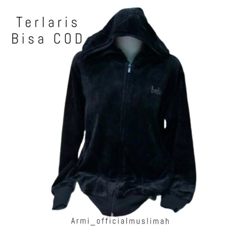 Jacket Bebe bludru hitam