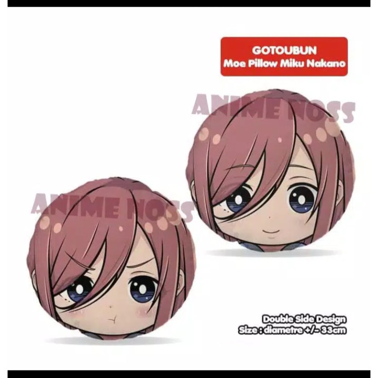 Bantal Kepala Chara Miku Nakano Anime Gotoubun