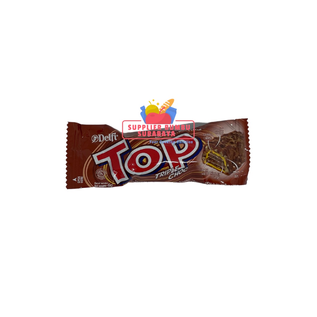 Delfi TOP Wafer Coklat Strawberry Black In White Triple Chocolate 9g