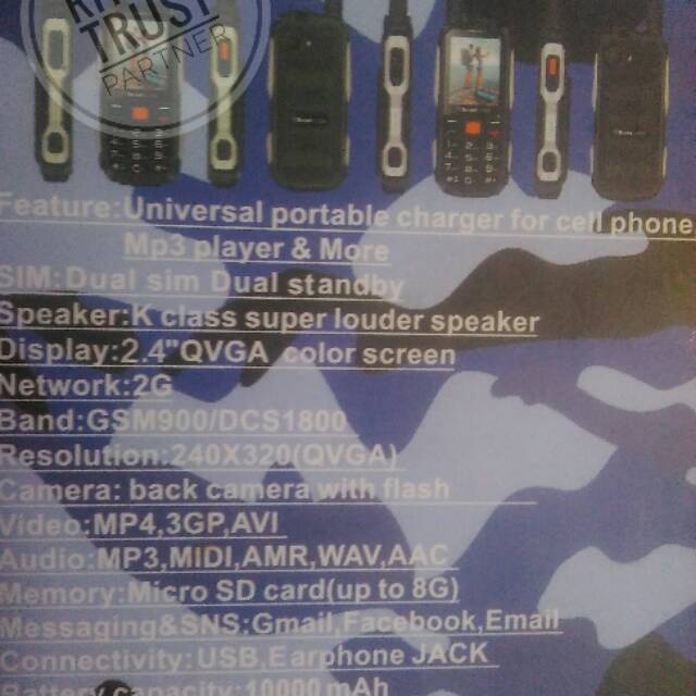 HP OUTDOOR BRANDCODE B81 + Fungsi POWERBANK