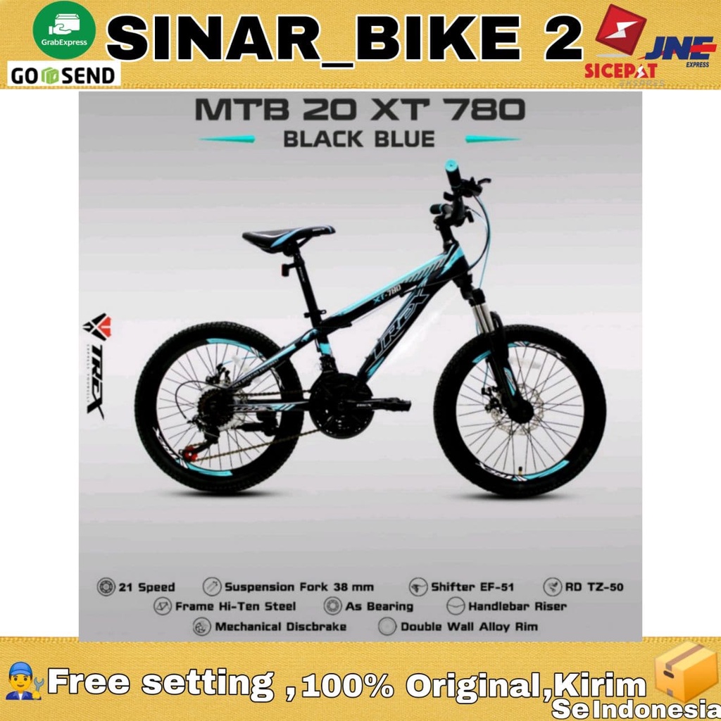 Sepeda Gunung MTB Anak 20 inch Trex XT 780 21 Speed Rem Cakram