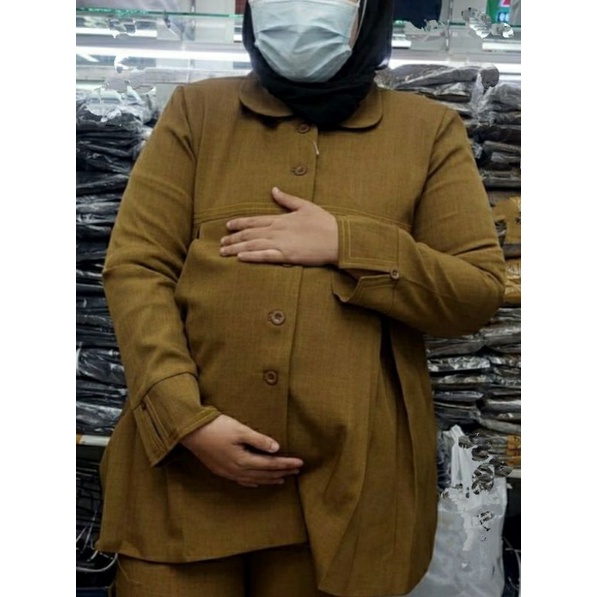 baju dinas hamil menyusui.seragam kantor hamil.seragam  hamil