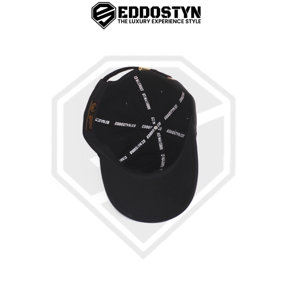 Topi Polocaps Baseball Pria Wanita Dewasa Original Premium Eddostyn Full Hitam