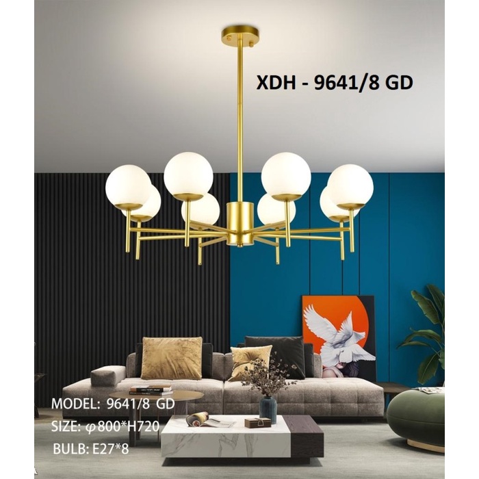 Lampu Gantung Modern Minimalis Ruang Tamu Ruang Makan Nordic XDH 9641/8/6