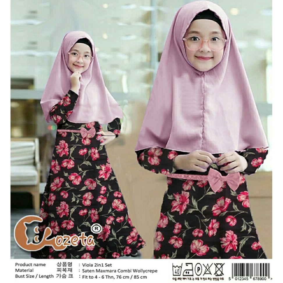 HCL Dress Xiola &amp; Bergo - Dress Muslim Anak Perempuan - Busana Msulim Anak Perempuan