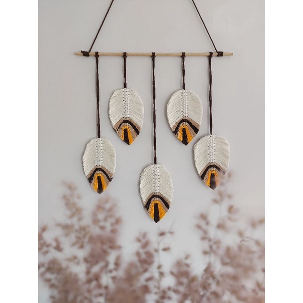 Macrame Daun Wall Hanging Macrame Hiasan Dinding macrame