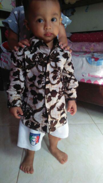 Kemeja Batik Anak Navy Red Series