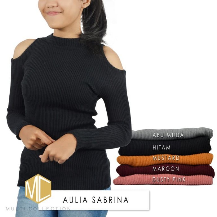 Promo12.18 AULIA SABRINA | baju rajut | sweater rajut | fashion wanita Mbaninashop