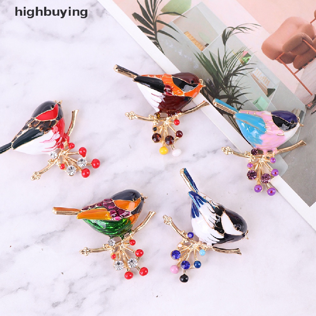 Hbid Bros Pin Enamel Casual Desain Hewan Burung Untuk Wanita / Pesta / Hadiah