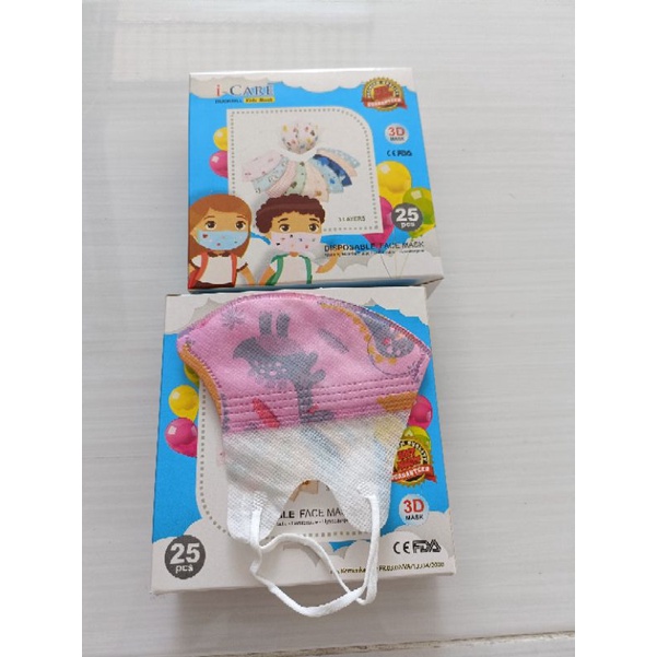 masker anak duckbill BTS motif icare bagus harga isi 25pc( duckbill ANAK 25PC FREE BOX)