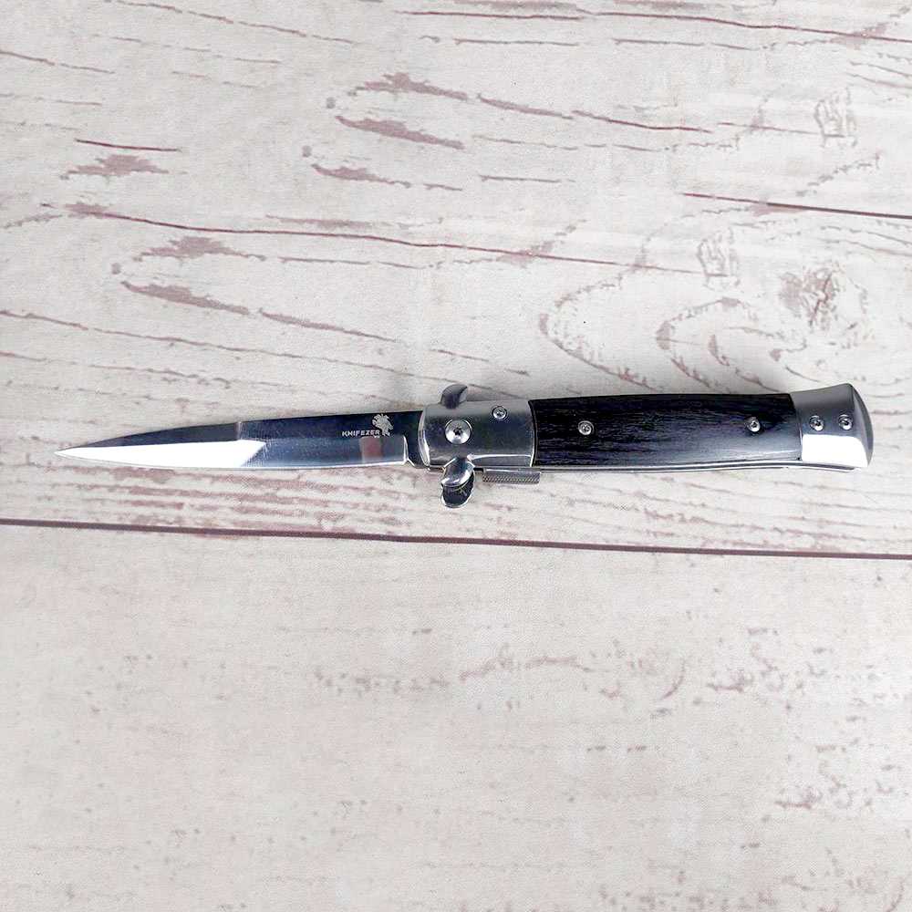 SportS- KNIFEZER Pisau Saku Lipat Folding Portable Knife Tool Wood Grip - S12