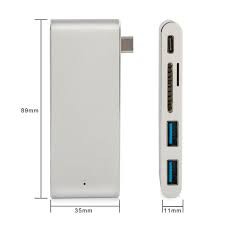 USB HUB Type C for Apple Macbook Windows 5 in 1 Card reader and Hub C