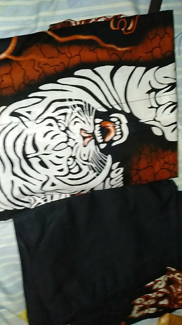 Batik Solo Modern Setelan Celana Sarung Dan Koko Full Furing Macan/maung Putih
