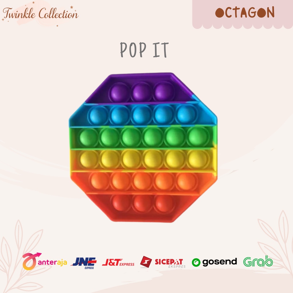 POP IT MURAH Bubble Fidget Toys Popit Rainbow Multicolor for kids Mainan Edukasi Anak Pop IT Squishy-2