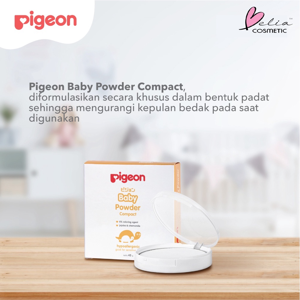 ❤ BELIA ❤ PIGEON Baby Powder Compact Hypoallergenic | Two Way Cake | Bayi (✔️BPOM)