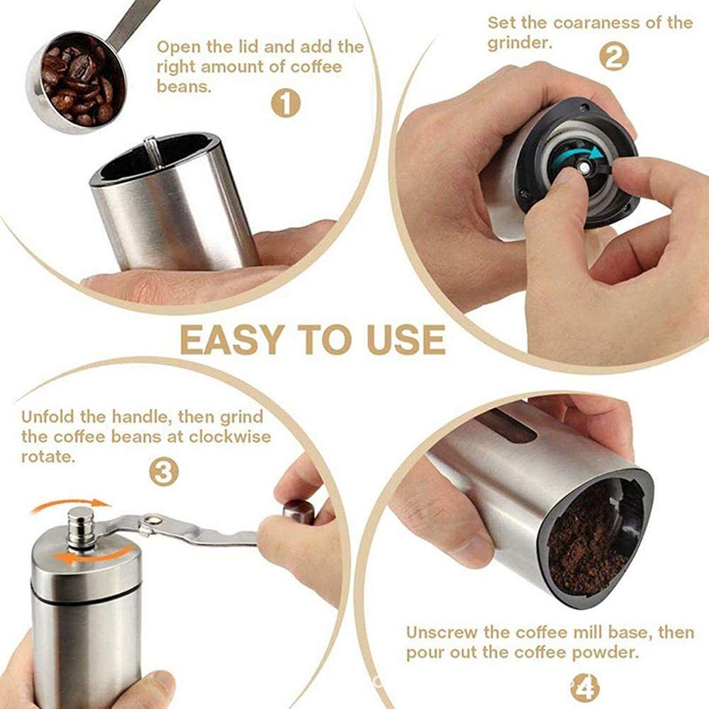 Solighter Penggiling Kopi Manual Coffee Accessories Espresso Coffee Bean Grinder Burr Stainless Steel