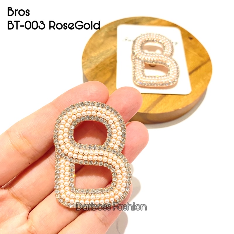 (part 1) Bros Jilbab / Bros Bahu / Bros Dada / Bros Dagu / Bros Kecil / Brooch / Bros Pin / Bros Mewah / Bros Premium / Bros Mutiara / bros button / bros B-BT-003 RoseGold
