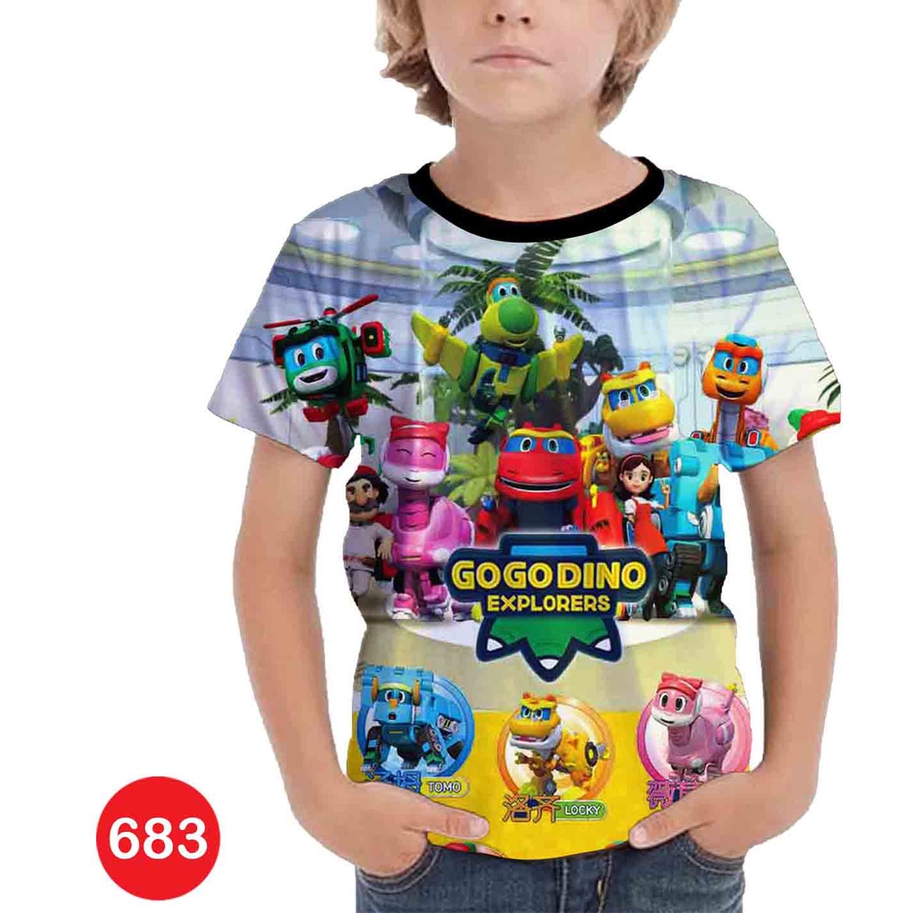 Baju GoGoDino 3D Baju Anak Gogodino Kartun TV Serial Anak #COWO-683