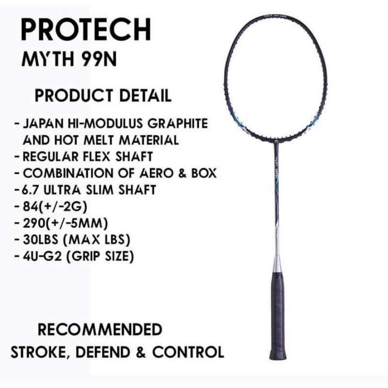 RAKET BADMINTON PROTECH MYTH 99N