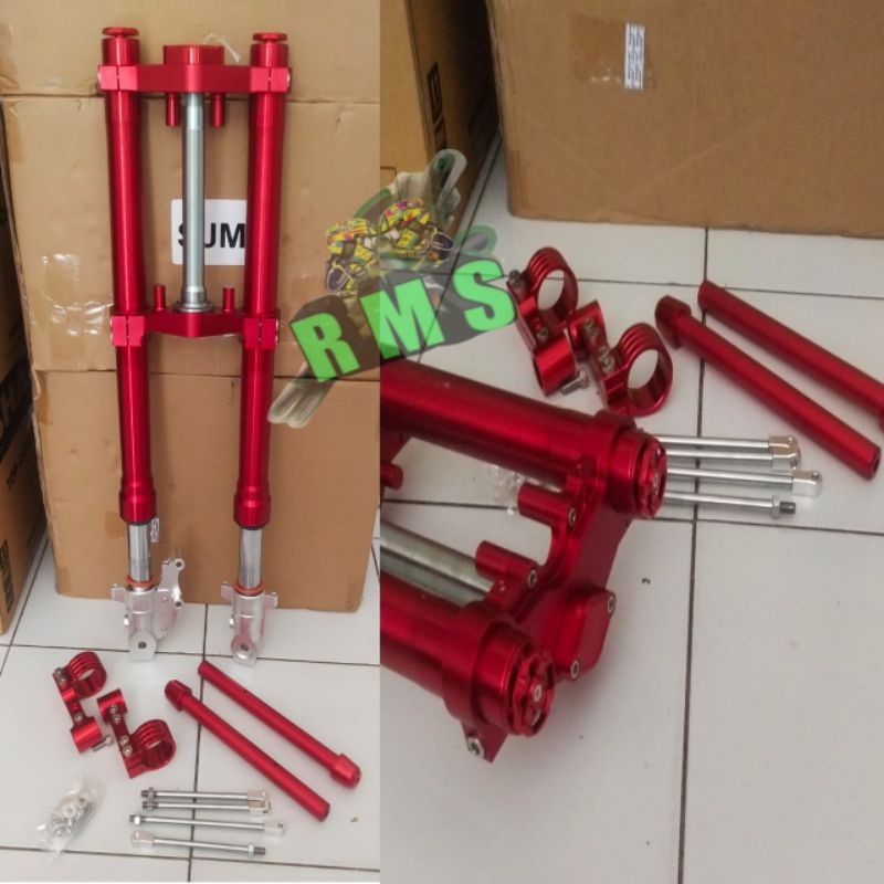 Upside Down Usd Shock Depan Satria Fu 150 Fi / Karbu Delkevic DND Full Cnc Plus Stang jepit Set