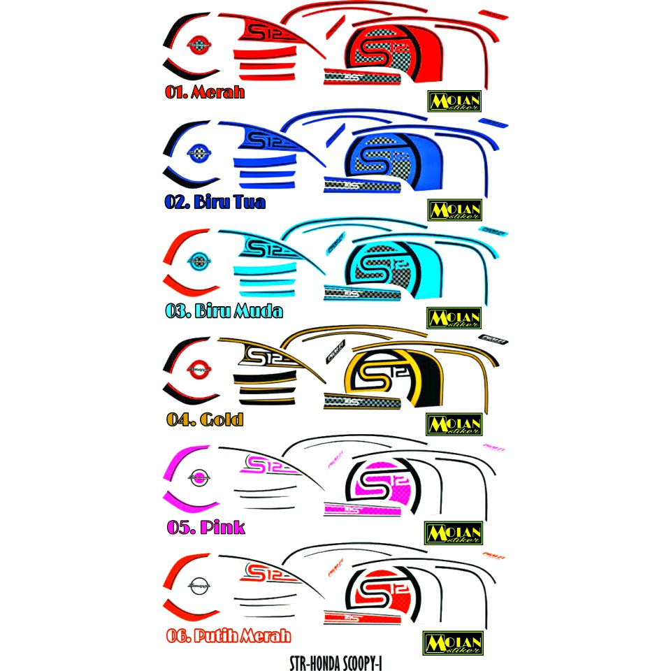Sticker Striping Variasi Thailand / Thailook Scoopy Fi 2013-2016 (S12) f585