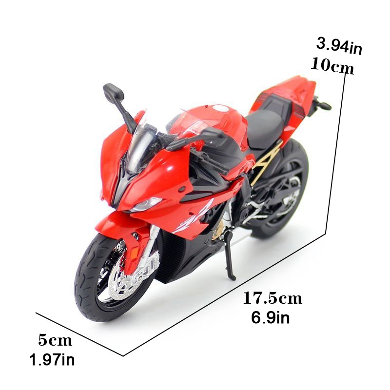 Miniatur Diecast Motor BMW S1000RR Skala 1 / 12 Bahan Alloy Dengan Suara + Lampu Untuk Koleksi