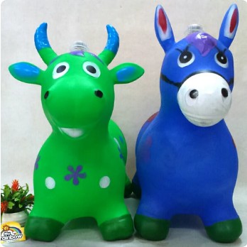 Mainan anak Kuda-kudaan karet loncat bunyi musik / Mainan kuda karakter / Jumping karet Animal (0905