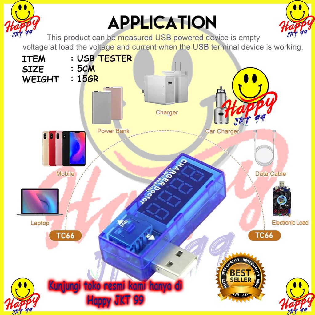 [ HAPPY JKT 99 ] USB TESTER CHARGER DOCTOR ORIGINAL