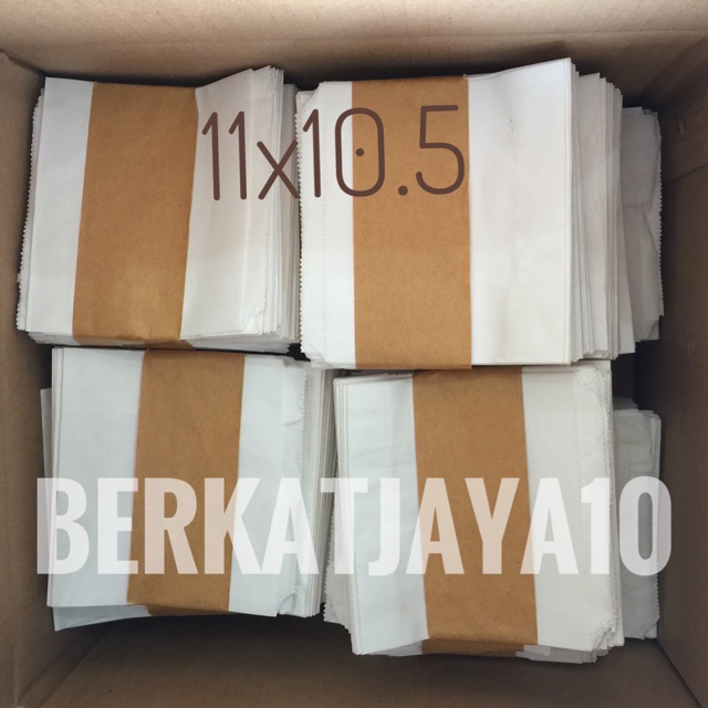 Paper Bag Uk. 11x10.5 cm (Isi 10 Pcs) Kantong Kertas untuk Kentang Goreng, Roti, Donat, Snack