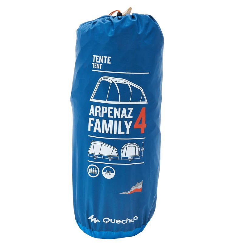 QUECHUA Arpenaz Family 4 Dome Tent Tenda Camping Keluarga Untuk 4 Orang Original - Fresh Blue