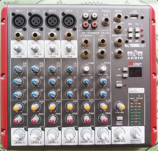 Mixer audio 8 channel effect 99dsp &amp; mp3 player rmv8 bob