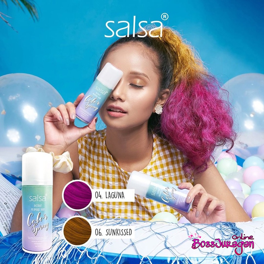 (BOSS) SALSA Instant Mermaid Hair Color Spray 80ml - Cat Rambut Spray | Pewarna Rambut