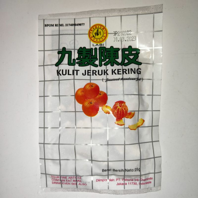 

A1 LABI ASINAN KULIT JERUK MANDARIN KERING 25g