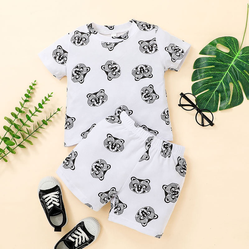 Setelan baju bayi cowok Tshirt set Racoon setelan baju anak cowok pakaian anak pakaian bayi